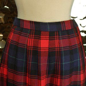 Tartan Pleated Midi Skirt